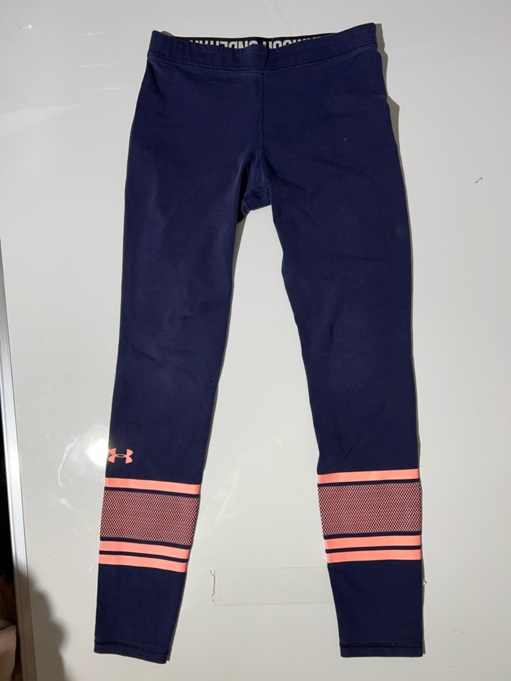 Under Armour Navy Jeggings with Coral Accent Stripes